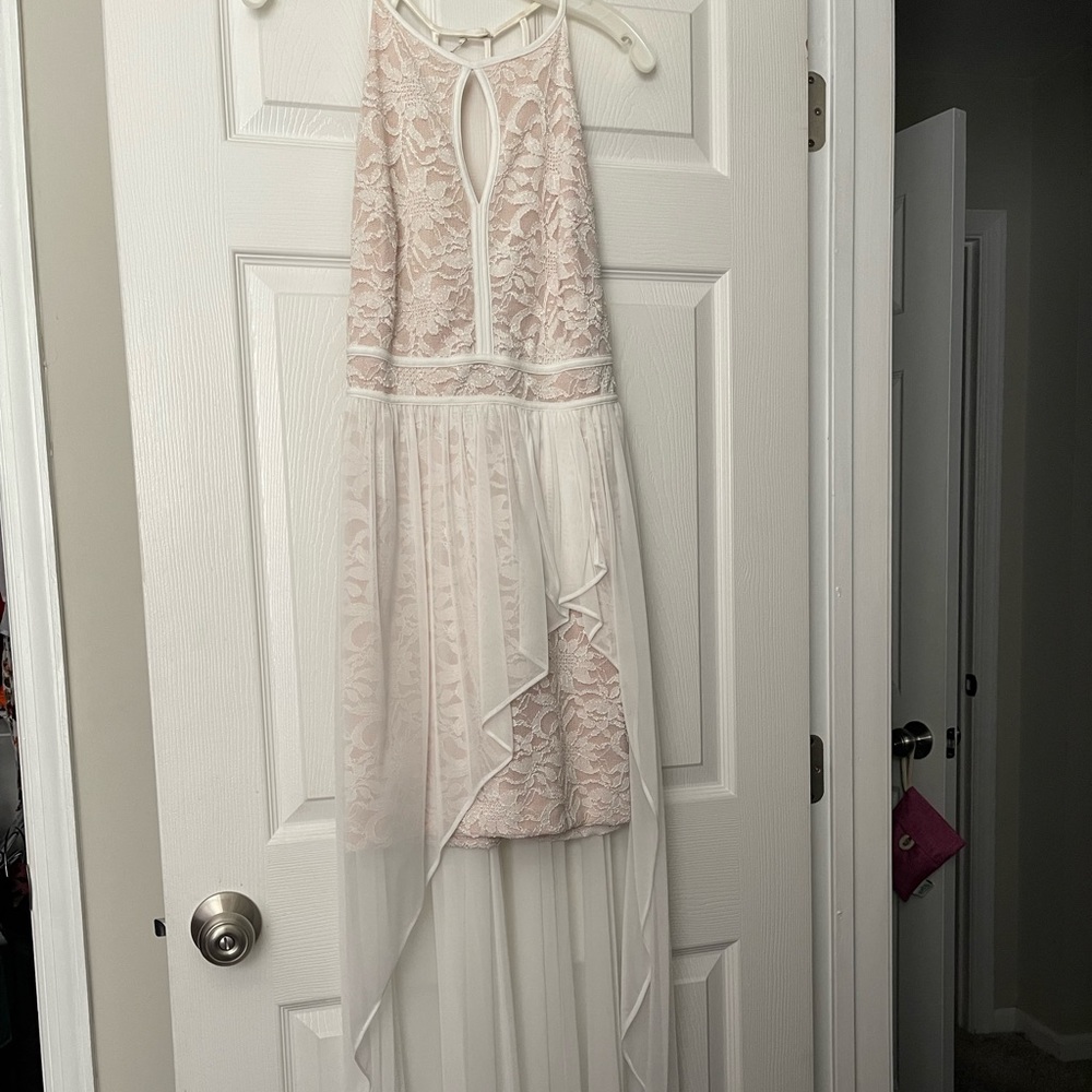 Brand new white and gold high low dress